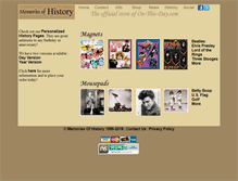 Tablet Screenshot of memoriesofhistory.com